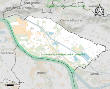 Carte de la ZNIEFF de type 1 sur la commune.