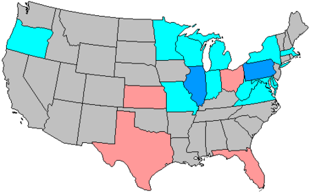 6+ Republican gain
3-5 Democratic gain
3-5 Republican gain
1-2 Democratic gain
1-2 Republican gain
no net change 84 us house changes.png