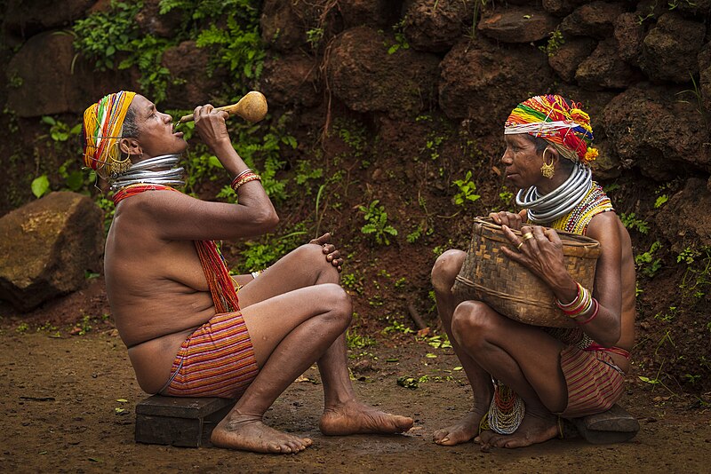File:A Bonda tribe of Odisha drinking Mahua drink.jpg