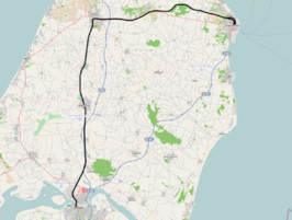 Spoorlijn Aalborg - Frederikshavn op de kaart