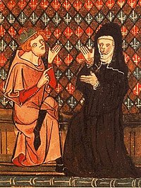 Abélard s Héloisou, francouzský rukopis ze 14. stol.