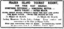 Advertising for the Happy Valley tourist resort, 9 February 1935