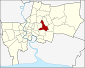 Map of Bangkok, Thailand with Bang Kapi
