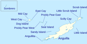 kaart: Geografie van Anguilla