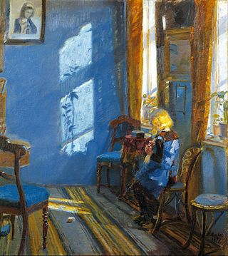 <i>Sunlight in the Blue Room</i> 1891 painting by Anna Ancher