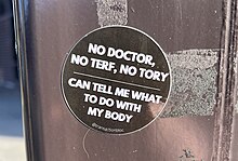 Anti-transphobia sticker in London in January 2023 Anti-Transphobia Sticker (52710624598) (cropped).jpg