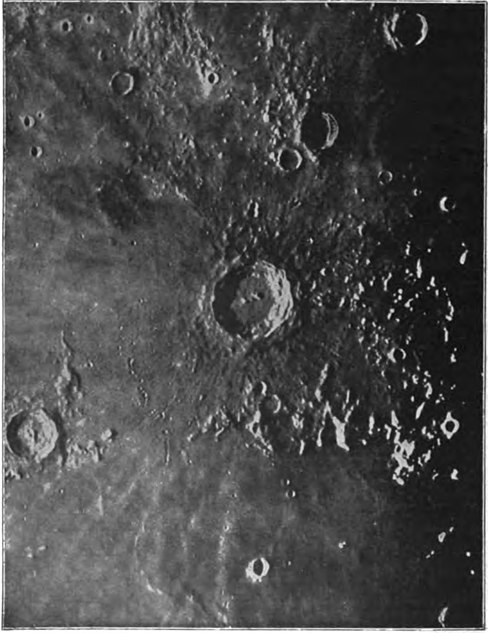 Fig. 17, Photographie de la surface lunaire, Cratère de Copernic