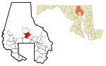 Baltimore County Maryland Incorporated and Unincorporated areas Lutherville-Timonium Highlighted.svg