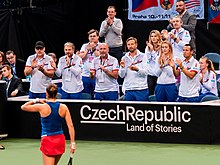 Barbora Strýcová & the Czech Fed Cup team (49790501776).jpg