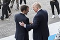 Donald Trump shaking hands with Emmanuel Macron
