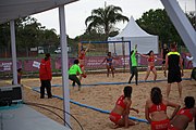 Deutsch: Beachhandball bei den Olympischen Jugendspielen 2018; Tag 5, 10. November 2018; Mädchen, Platzierungsrunde - Mauritius-Venezuela 0:2 English: Beach handball at the 2018 Summer Youth Olympics at 11 October 2018 – Girls Consolation Round – Mauritius-Venezuela 0:2