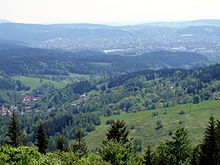 Panorama der Stadt und ihrer Umgebung vom Isergebirge aus gesehen