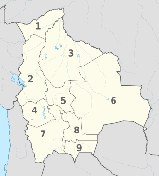 Bolivia, administrative divisions - Nmbrs - monochrome.svg