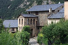 Manor house of the Rossell family in Ordino, Casa Rossell, built in 1611. The family also owned the largest ironwork forges in Andorra as Farga Rossell and Farga del Serrat. Building in Ordino. Andorra 216.jpg