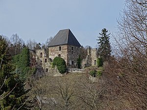 The castle ruins in March 2019