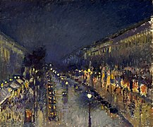 Boulevard Montmartre, efecto nocturno (1897), de Camille Pissarro, The National Gallery, Londres