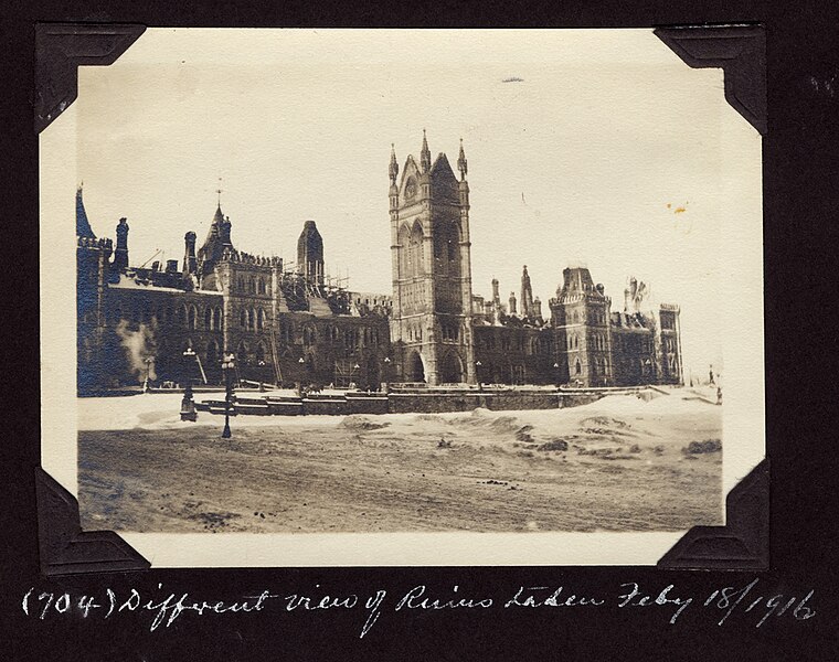 File:Centre Block of Parliament, fifteen days after the 1916 fire, Ottawa (PR2004-012.11.1-704).jpg