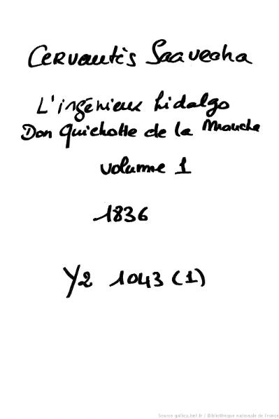 File:Cervantes - L’Ingénieux Hidalgo Don Quichotte de la Manche, traduction Viardot, 1836, tome 1.djvu