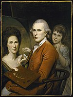 Charles Wilson Peale - Self-Portrait with Angelica and Portrait of Rachel (c. 1782-1785)