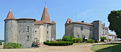 Castle of Chillac, Charente, France, facade from SW
