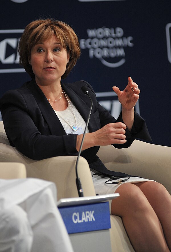 Premier Christy Clark at a 2011 World Economic Forum meeting in India