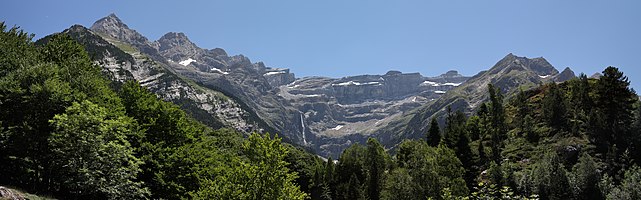 Panoramic view of Cirque de Gavarnie, in the French Pyrenees.