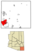 Cochise County Arizona Incorporated and Unincorporated areas Sierra Vista Highlighted 0466820.svg