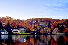 Cold Spring Harbor Laboratory on the North Shore of Nassau County is a biomedical research facility and home to eight scientists awarded the Nobel Prize in Physiology or Medicine. Cold Spring Harbor Laboratory.jpg
