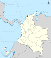 Locator map of Atlántico Department in Colombia.