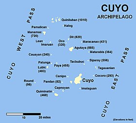 Mappa delle Isole Cuyo.