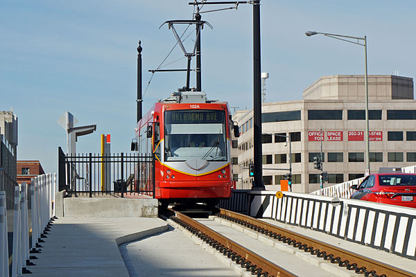 DC Streetcar at Union Station stop at the end of the H Street NE line.