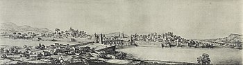 Pontevedra en 1669 dans une illustration de Pier Maria Baldi