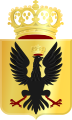 Het wapen uit 1818 met een gouden keizerskroon.[2]