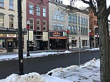 Downtown Jamestown in the winter