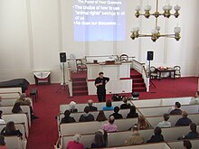 Dr. Paul Waldau discussing his latest book in Sherborn, MA.jpg