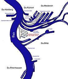 Plan der Duisburger Häfen