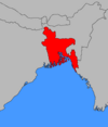 Map of Pakistan with East Pakistan مشرقی پاکستان highlighted