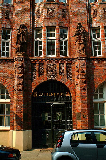 Ebhardtstraße 3a Hannover Lutherhaus Diakonie Architekt Brandes 1925 Eingang