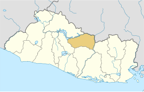 Harta departamentului Cabañas în cadrul statului El Salvador