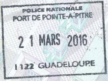 Guadeloupe entry stamp Enreisestempel Guadeloupe.png