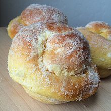 Sugar-coated and cheese-filled ensaymada Ensaymada from -ValeriosBakery (15379638761).jpg