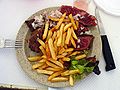 A grilled entrecote with french fries