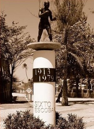 Statue of Sixto Escobar, located in front of the Sixto Escobar Stadium in Old San Juan, Puerto Rico