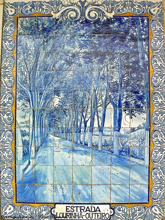 Painel de Azulejos na Estação Ferroviária de Outeiro da Cabeça