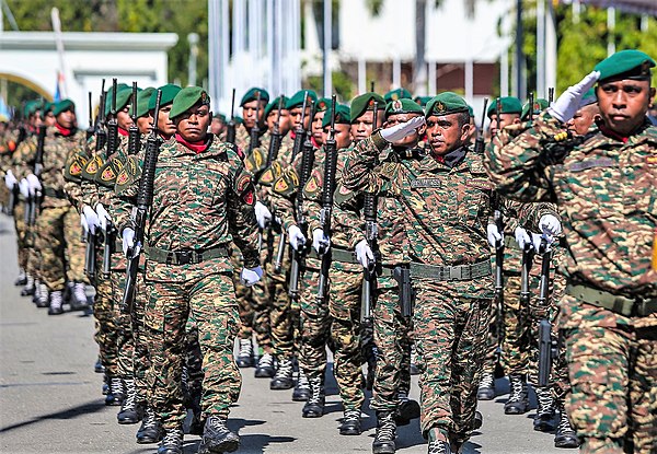 East Timorese soldiers during a parade in 2019