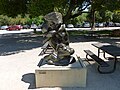 'Fallen Caryatid with Stone', a sculpture by Auguste Rodin. Located at the B. Gerald Cantor Rodin Sculpture Garden at Stanford University. Front side shown.