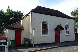 The chapel was erected in 1779. Former Bugby Chapel, Prospect Place, Epsom (NHLE Code 1232197) (from SW).JPG