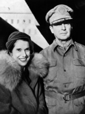 General and Mrs MacArthur at Adelaide railway station, 20 March 1942 General Douglas MacArthur and Mrs Jean Marie MacArthur at Adelaide railway station, 20 March 1942.tiff