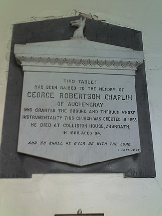 George Robertson Chaplin Plaque George Robertson Chaplin memorial plaque in Auchengray Church.jpg