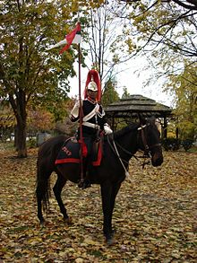 A mounted trooper of the Cavalry Troop in ceremonial dress. Gghg-mounted.jpg